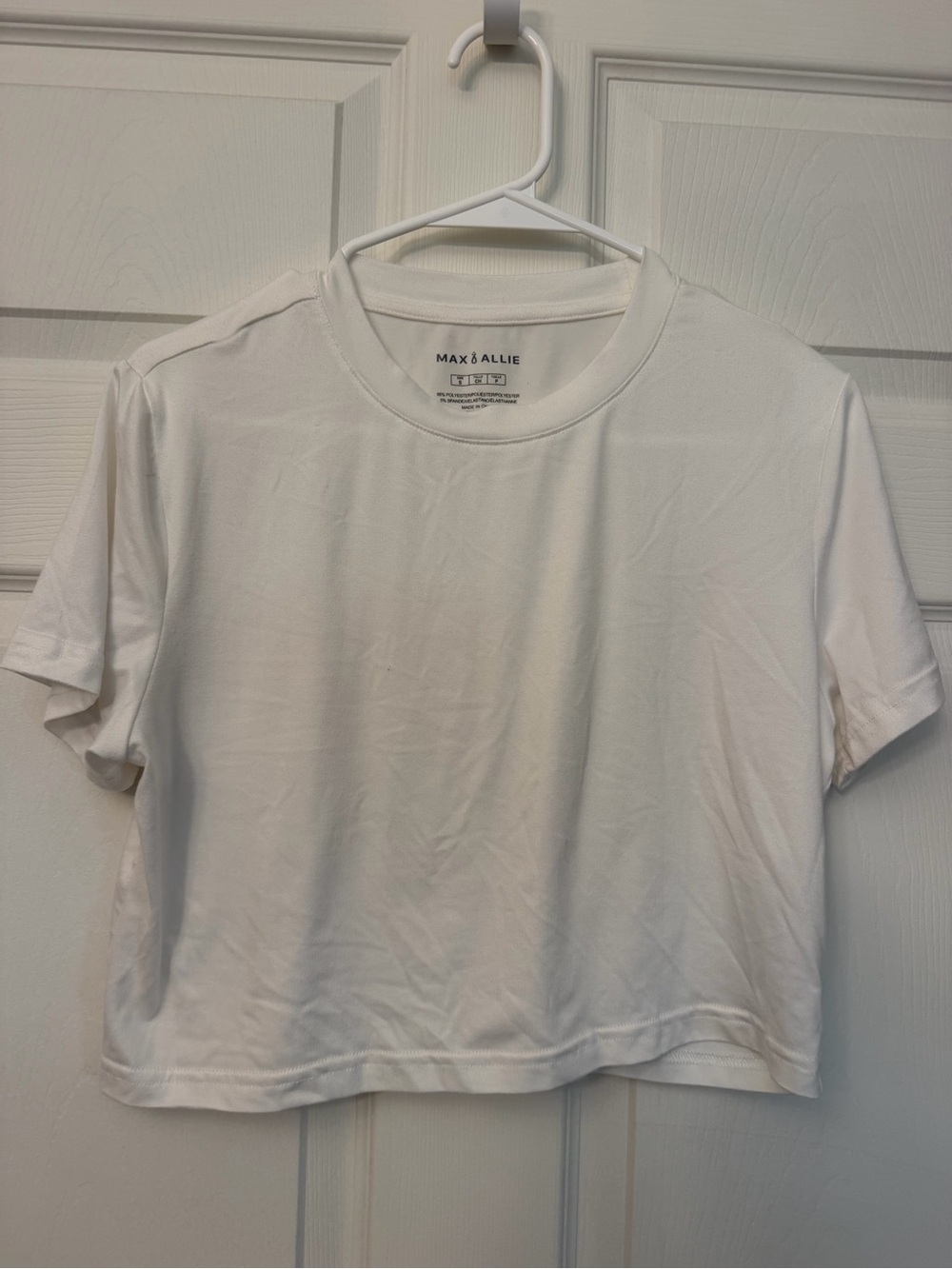 White Cropped Crewneck Tee